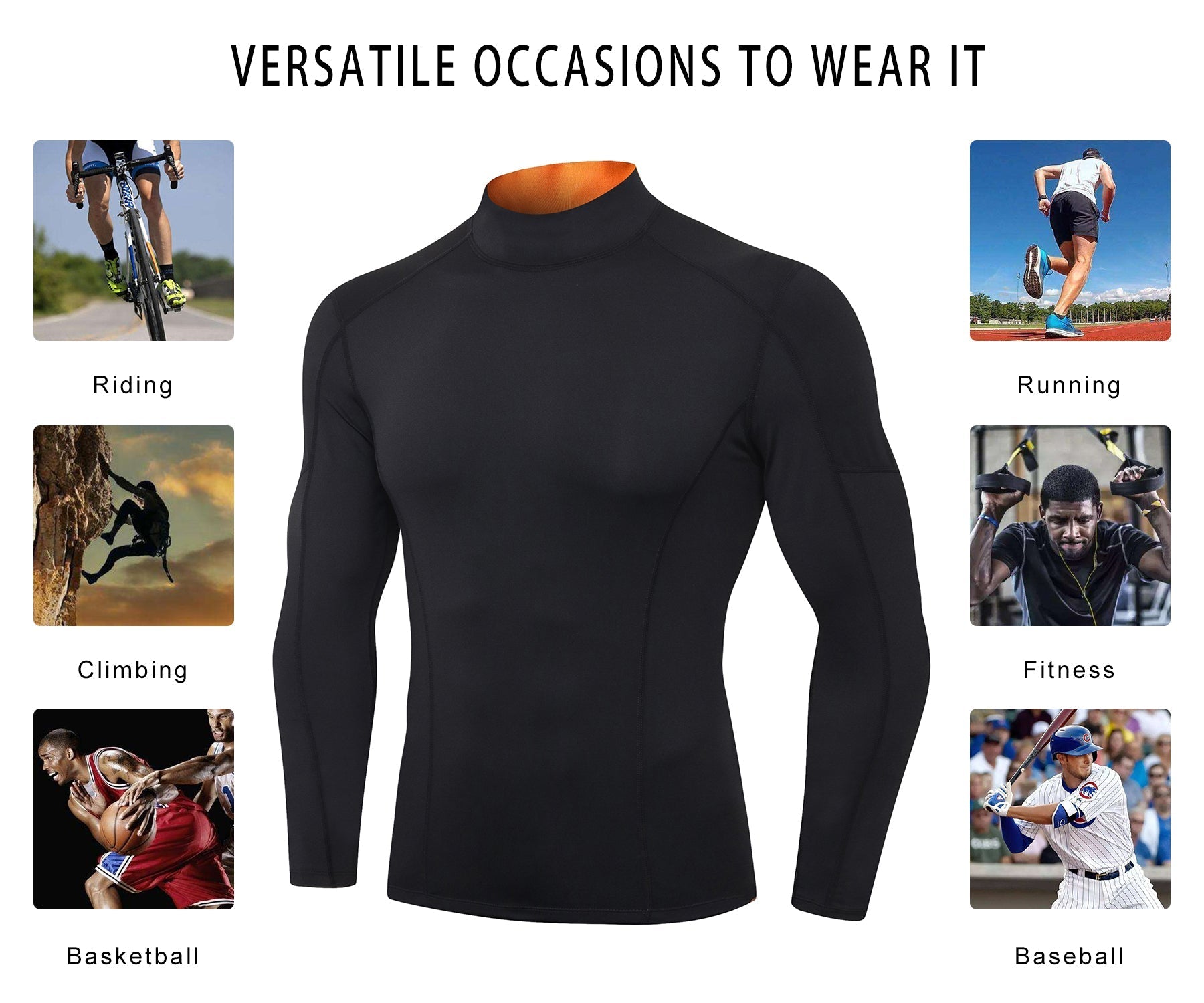 Long sleeve turtleneck outlet compression shirt