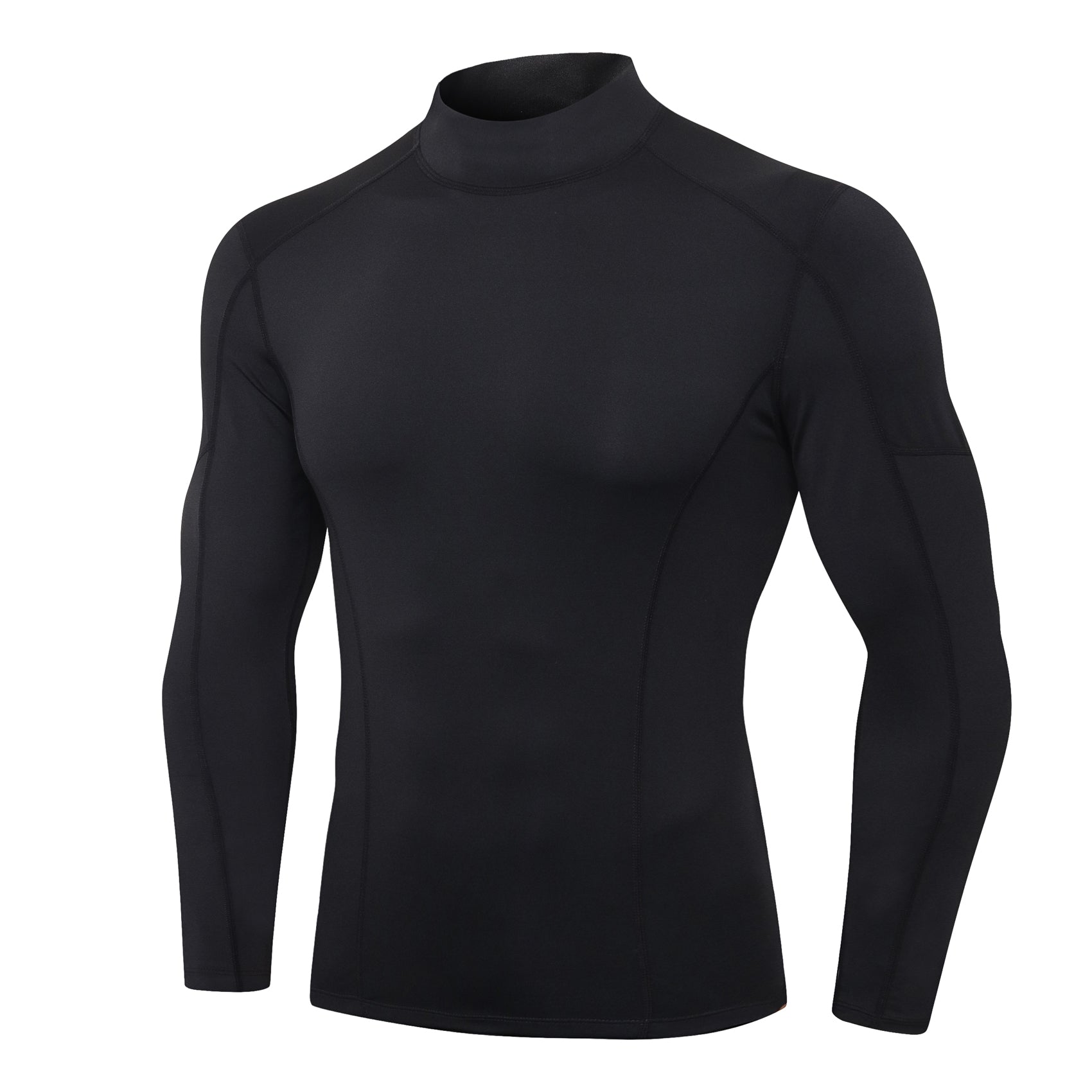 Mens Mock Turtleneck Compression Long Sleeve Shirts Football