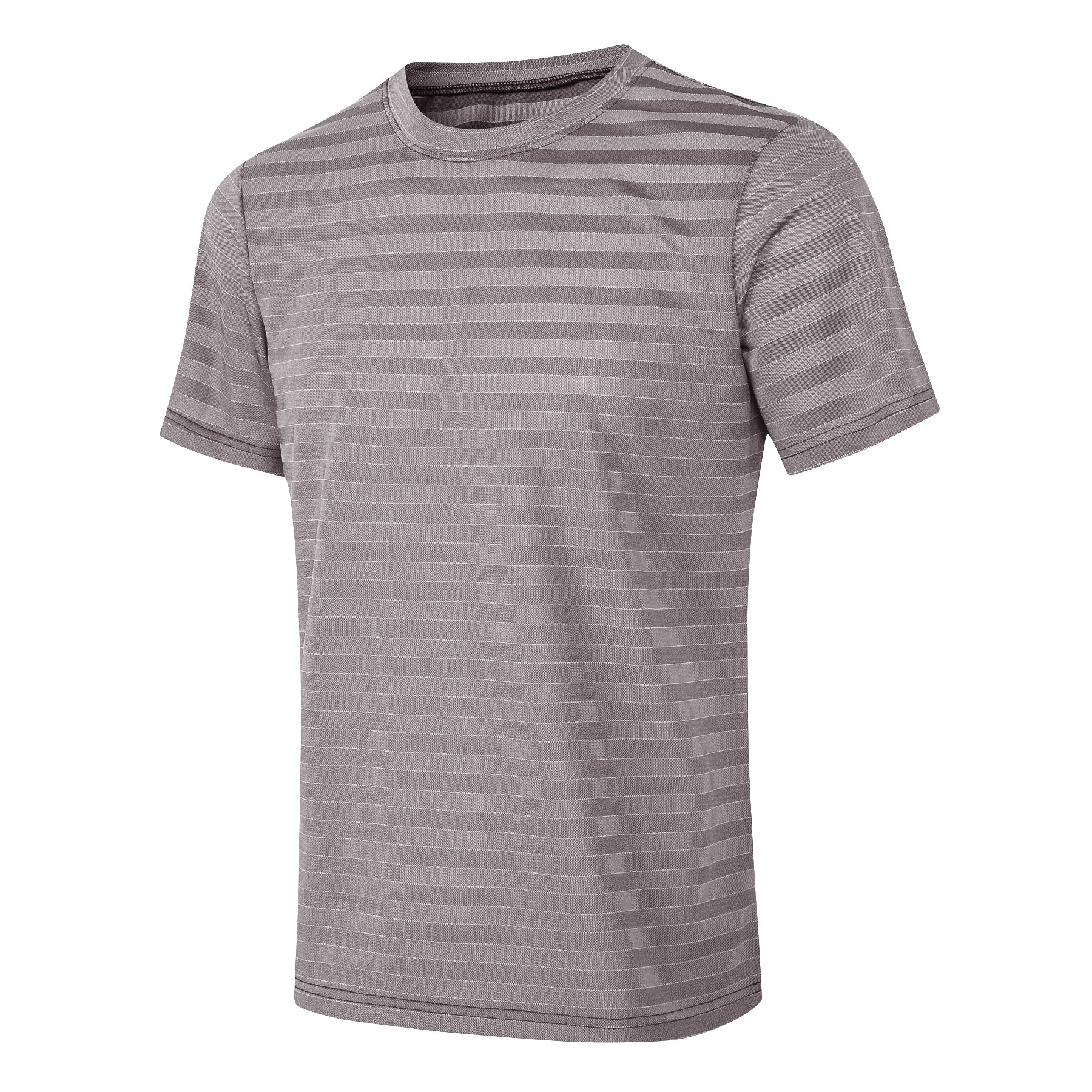 Mens Quick Dry T-shirts Moisture Wicking Stretch Short Sleeve Shirt Crew Neck Stripe Performance Workout Athletic Shirts LANBAOSI