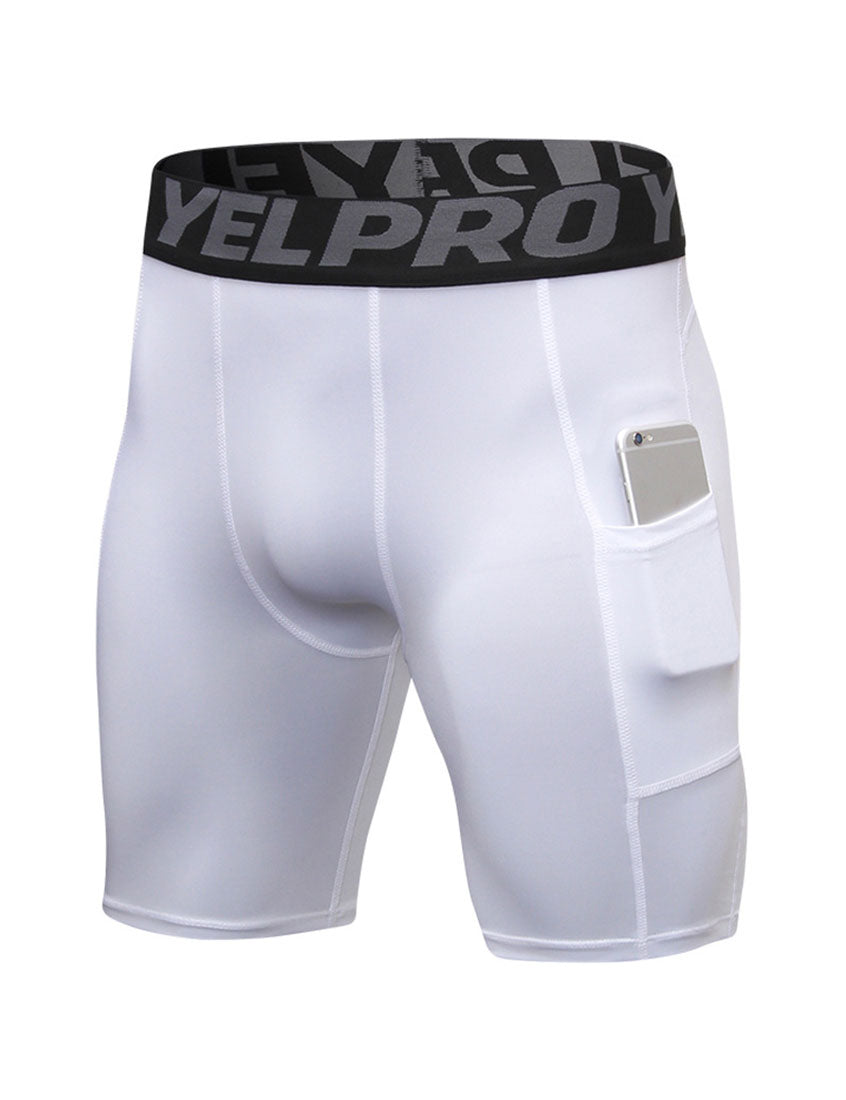 Mens Running Compression Shorts with Pocket Cool Dry Underwear 3 Pack LANBAOSI