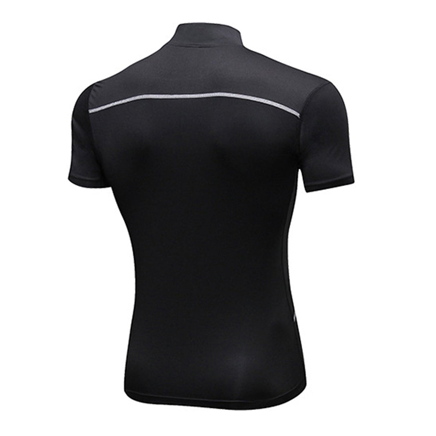 Mens Short Sleeve Compression Shirts 1/4 Zip Cool Quick-Dry Athletic Workout Baselayer Tops Running Sports Gym T-shirts LANBAOSI