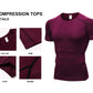 Mens Short Sleeve Compression Workout T-shirt Cool Dry Baselayer Athletic Sports Shirts Active Tops Gym Running Shirt LANBAOSI
