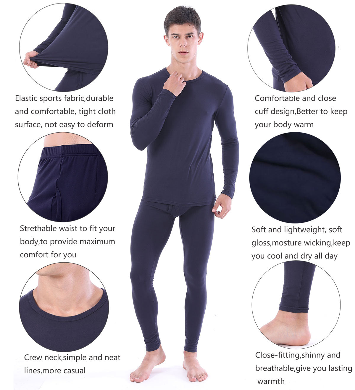 Men's Winter Sport Thermal Underwear Set, Winter Pajamas Suit, Quick  Drying, High Elasticity, Tight-Fitting And Fleece-Lined Base Layer
