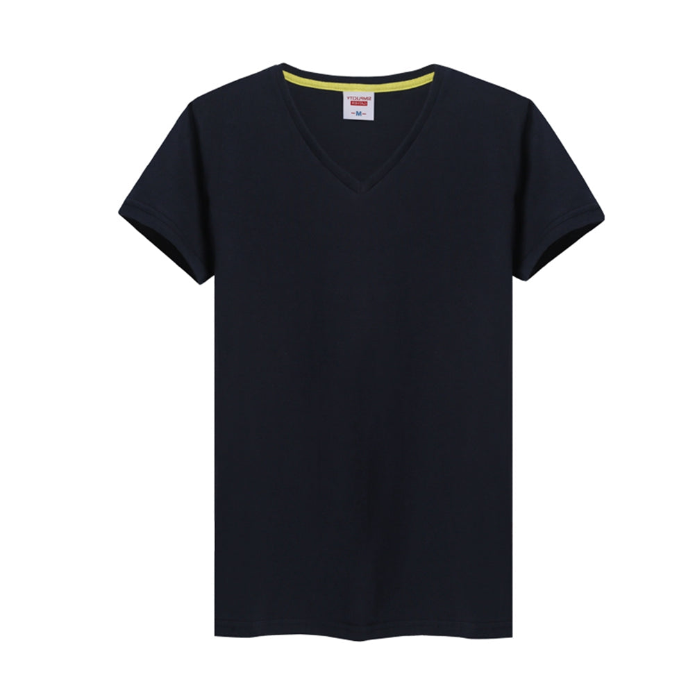 Mens V-Neck Short Sleeve T Shirts 100% Cotton Tee Top LANBAOSI