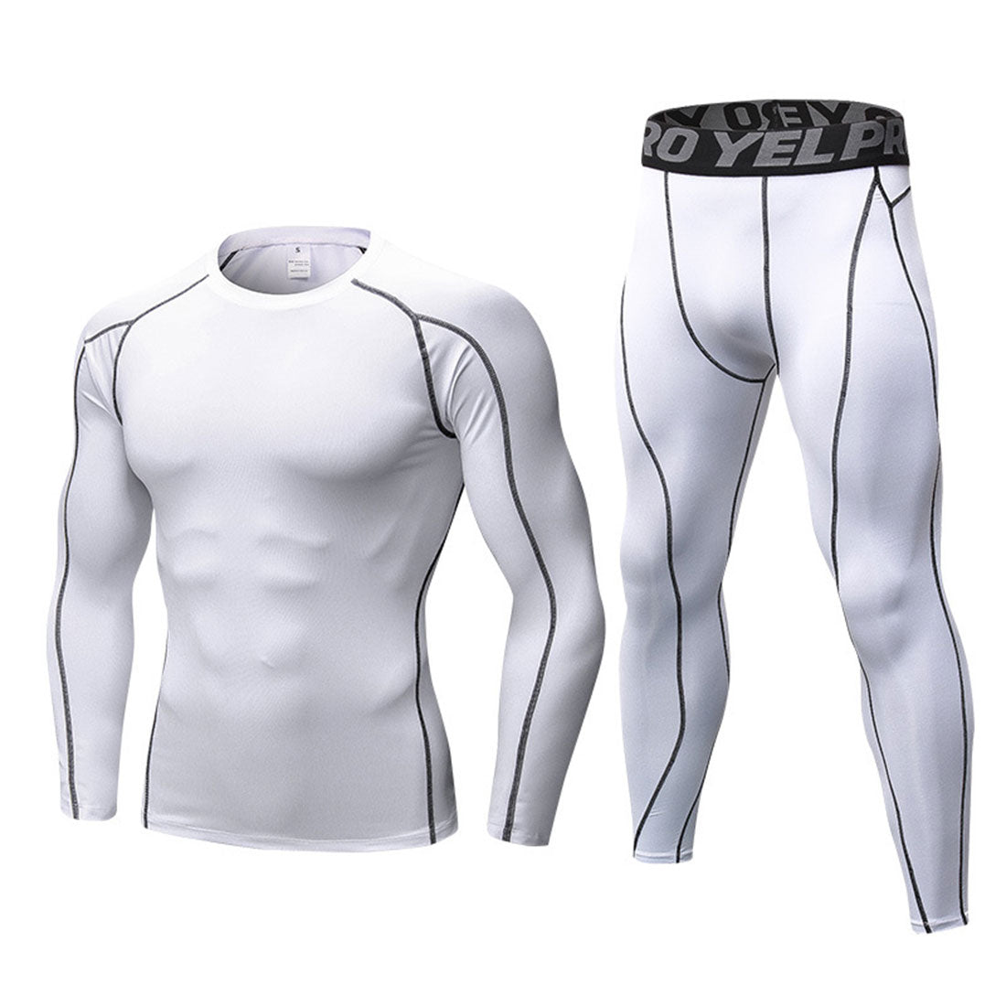 2PCS Muscle Fit Men's Compression Sportswear Suit Running Long-Sleeve  Athletic Shirts Leggings with Pocket Training Base Layer Set - China  Running Clothes with Pockets and Men's Training Base Layer Set price
