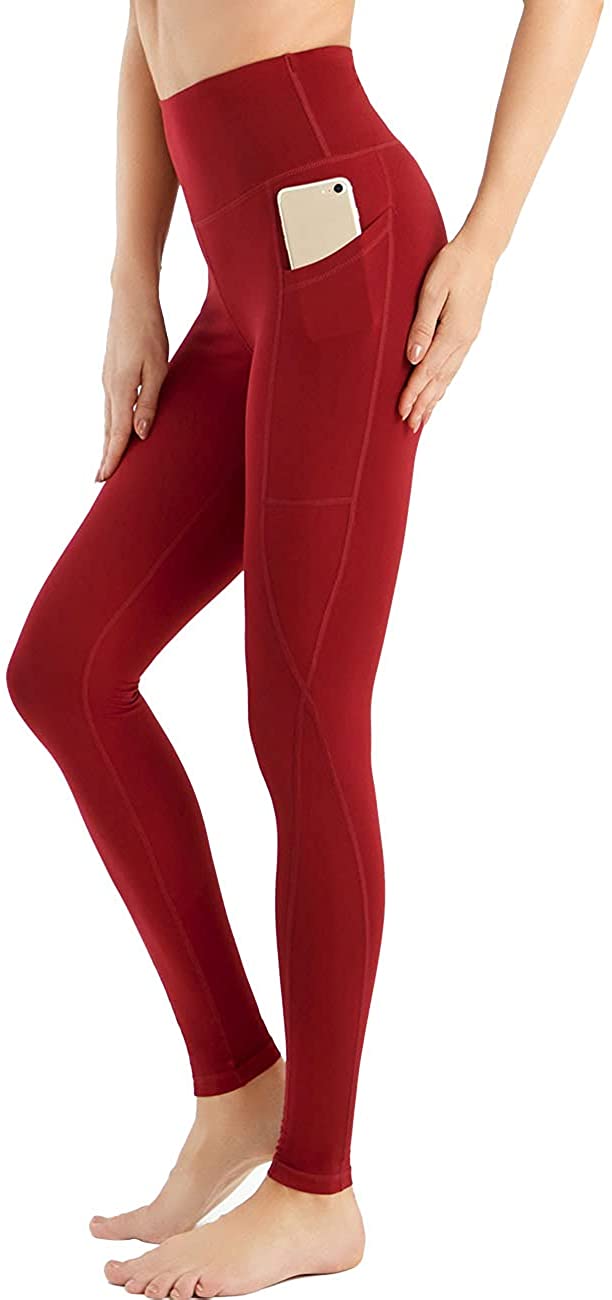 Red Paisley Full-Length Leggings - Chandra Yoga & Active Wear