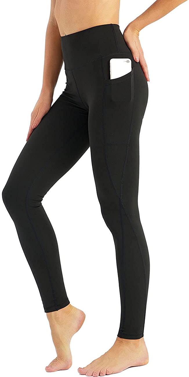 Women High Waisted Yoga Leggings with Pockets Female Tummy Control Non See Through Workout Athletic Running Yoga Pants LANBAOSI