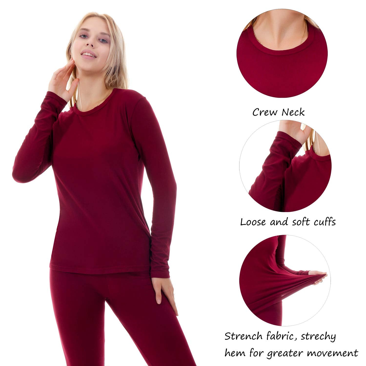 Shop Fashion Warm Clothing Long Johns For Women Thermal Underwear Warm  Shirt Intimate Sets Online