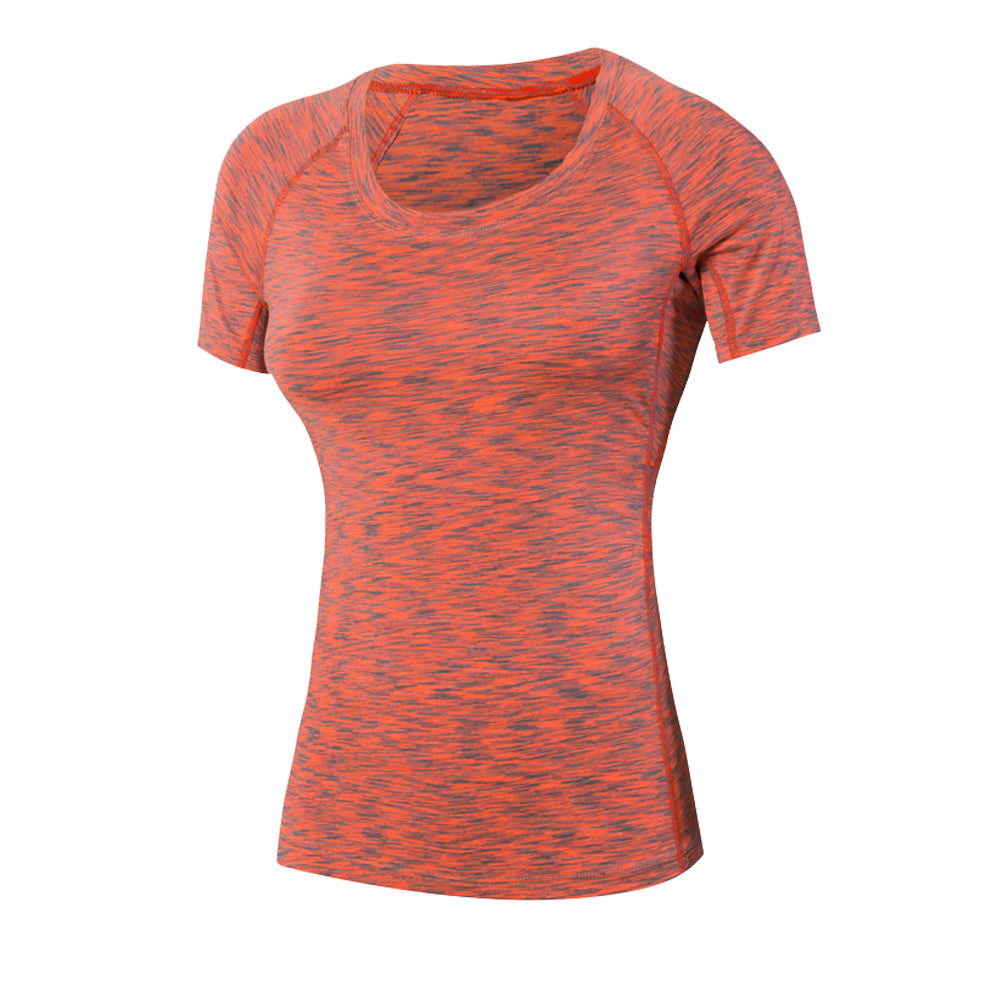 Women Workout Shirts Crewneck Short Sleeve T Shirt Compression Tops LANBAOSI
