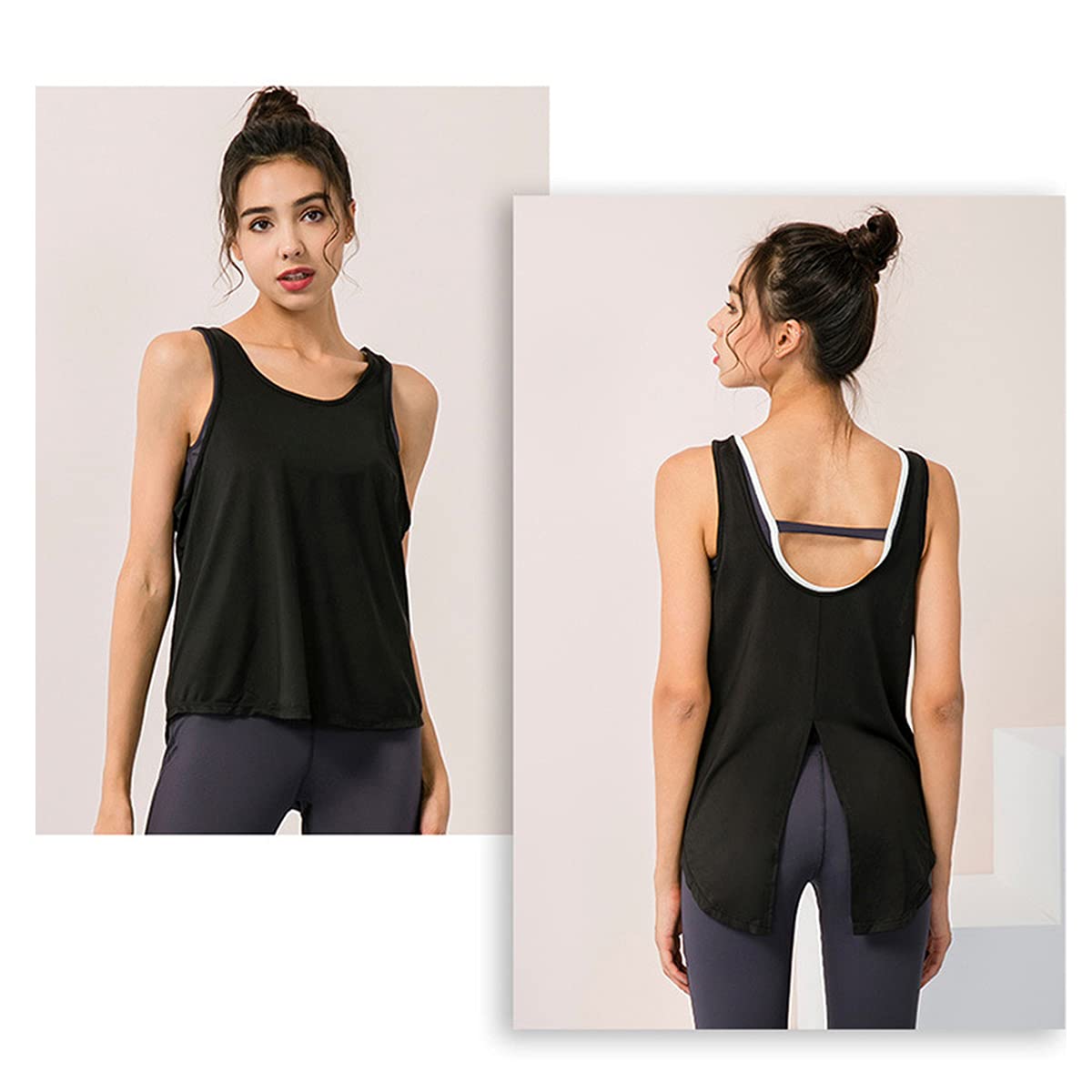 Women Workout Tops Sleeveless Yoga Tank Tops Female Running Gym Crop Tops LANBAOSI