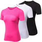 Women's Basic Short Sleeve Crew  Neck T Shirt Summer Yoga Running Tops LANBAOSI
