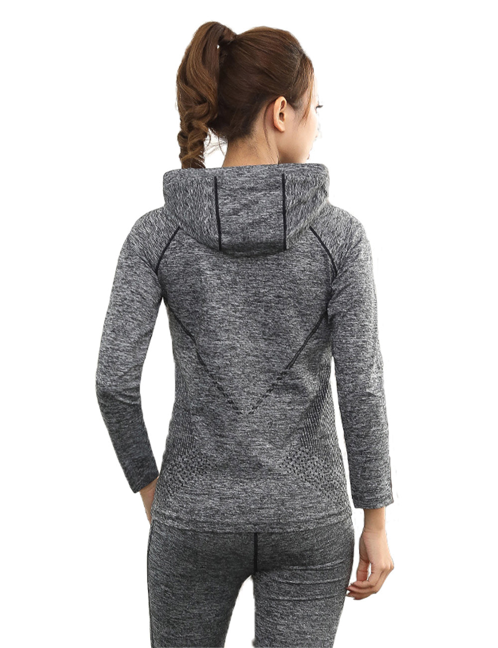 Women's Running shirt Quick Dry Yoga Fitness long Sleeve Hooded LANBAOSI