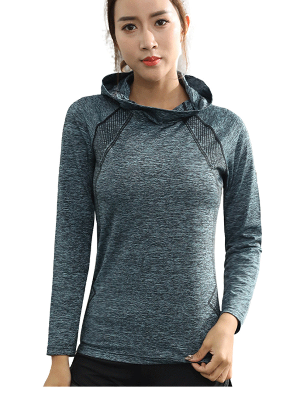 Women's Running shirt Quick Dry Yoga Fitness long Sleeve Hooded LANBAOSI