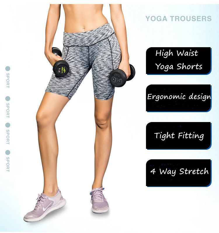 Womens Compression Running Leggings Athletic Yoga Shorts with Pockets LANBAOSI