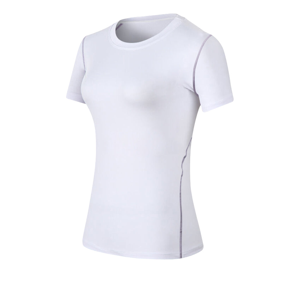 Womens Compression Workout Shirt Athletic T-Shirts Yoga Running Top LANBAOSI