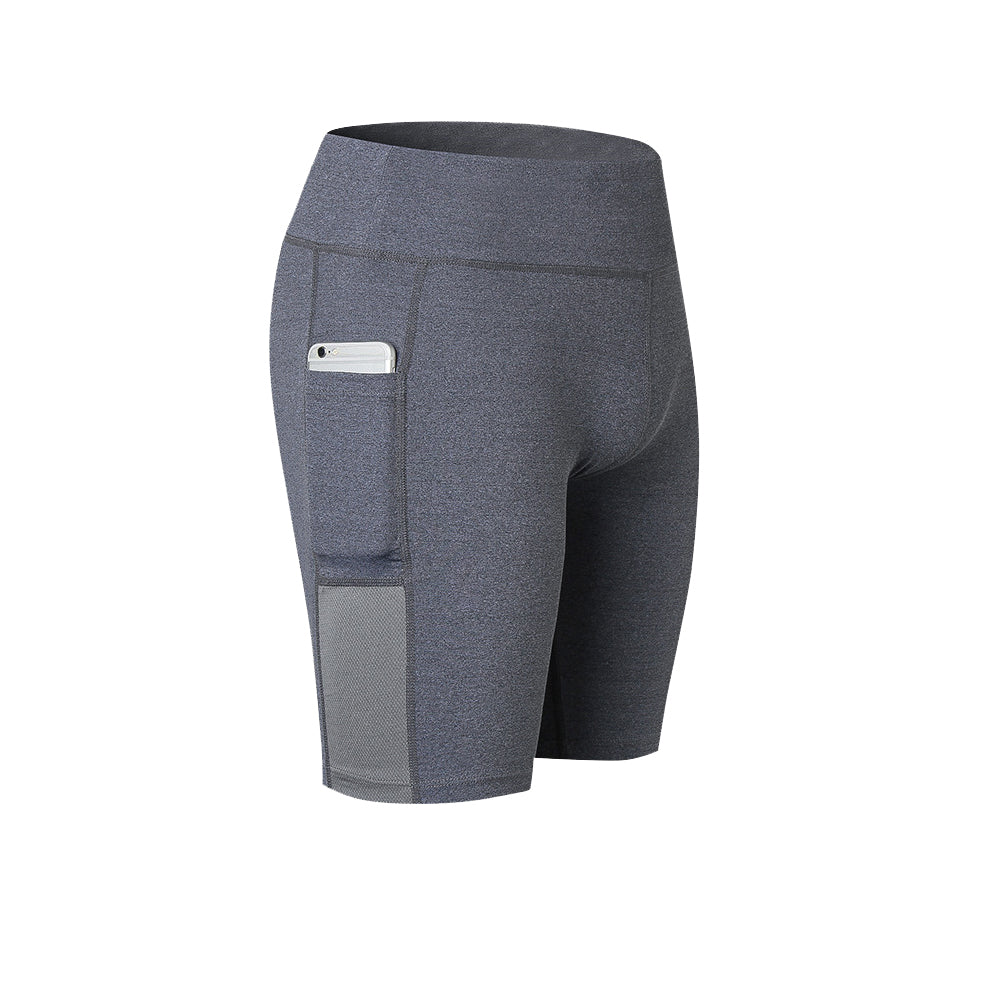 Womens High Waist Workout Yoga Shorts Athletic Leggings Tummy Control Side Pocket for Mobile Phone LANBAOSI