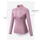Womens Quarter Zip Running Pullover Female Long Sleeve Workout Tops Jacket for Women with Thumb Hole LANBAOSI