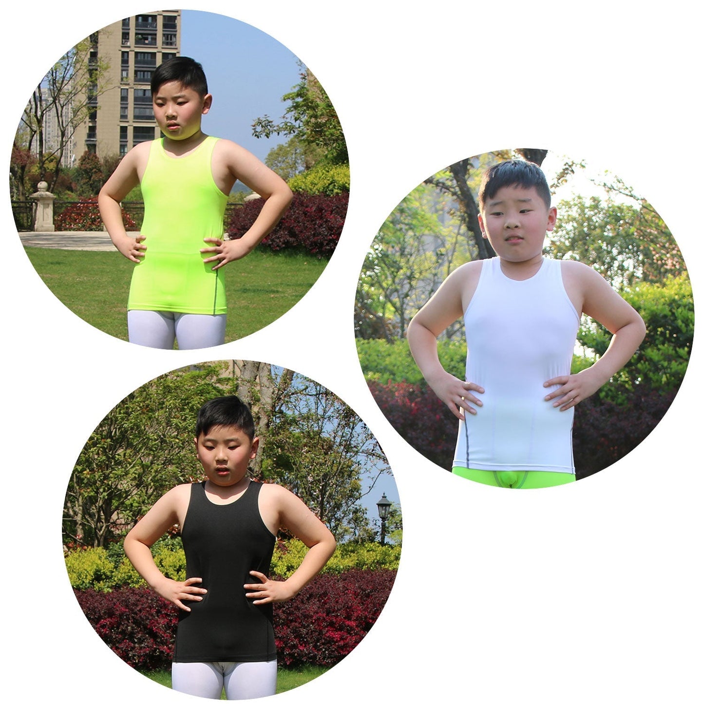 Youth Boys Compression Vest Sleeveless Undershirt Under Tank Top Shirt LANBAOSI