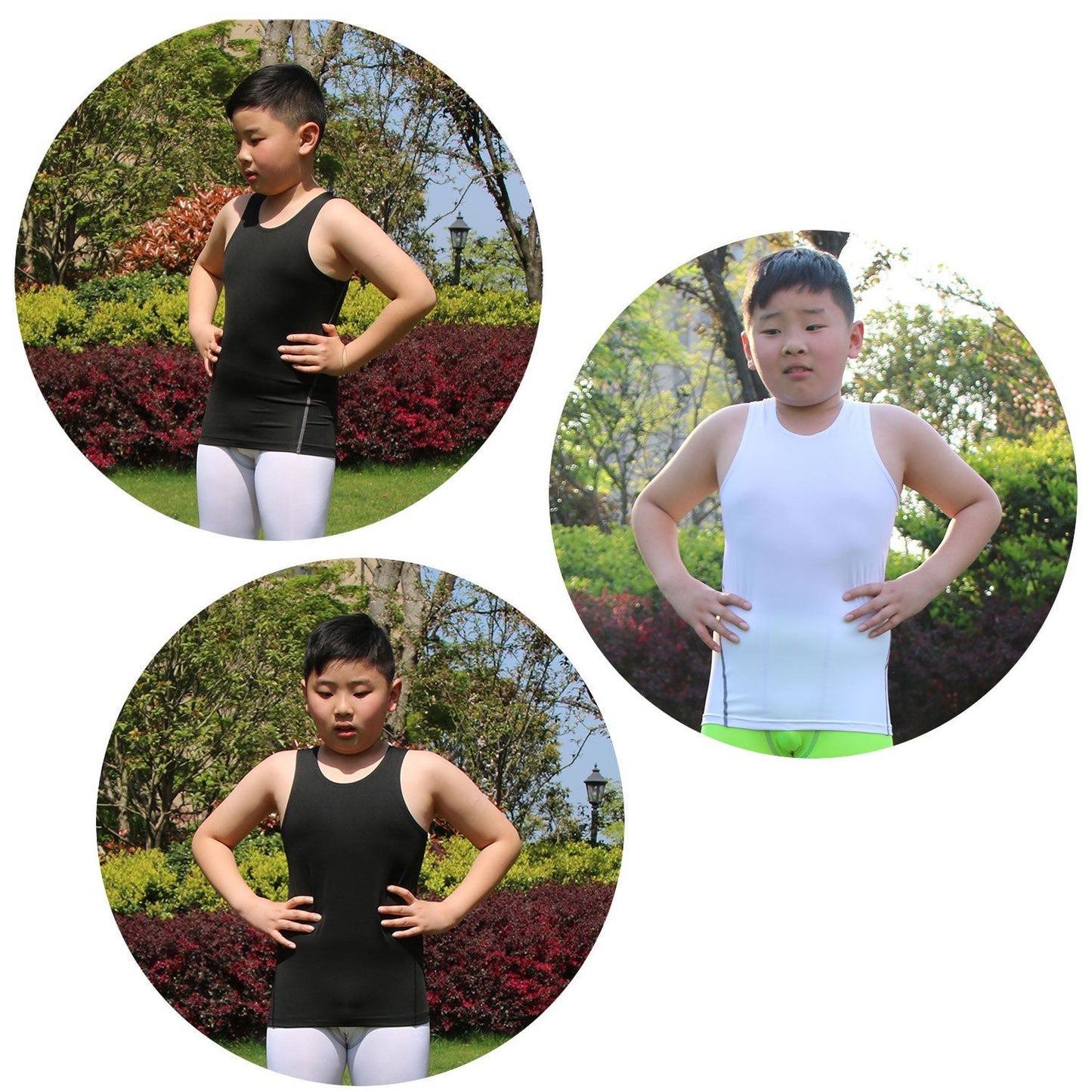 Youth Boys Compression Vest Sleeveless Undershirt Under Tank Top Shirt LANBAOSI