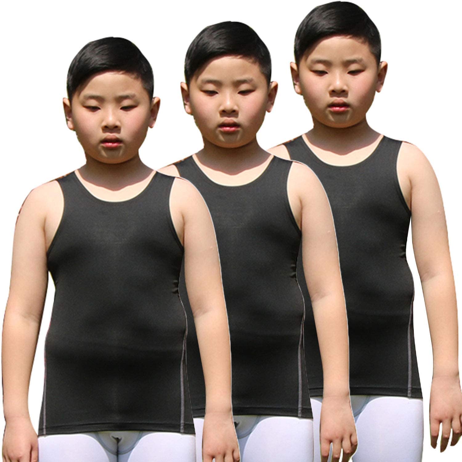 Youth Boys Girls Compression Tank Tops Athletic Sleeveless Shirt  Undershirts for Unisex Workout Base Layer Vest Size 5 – LANBAOSI