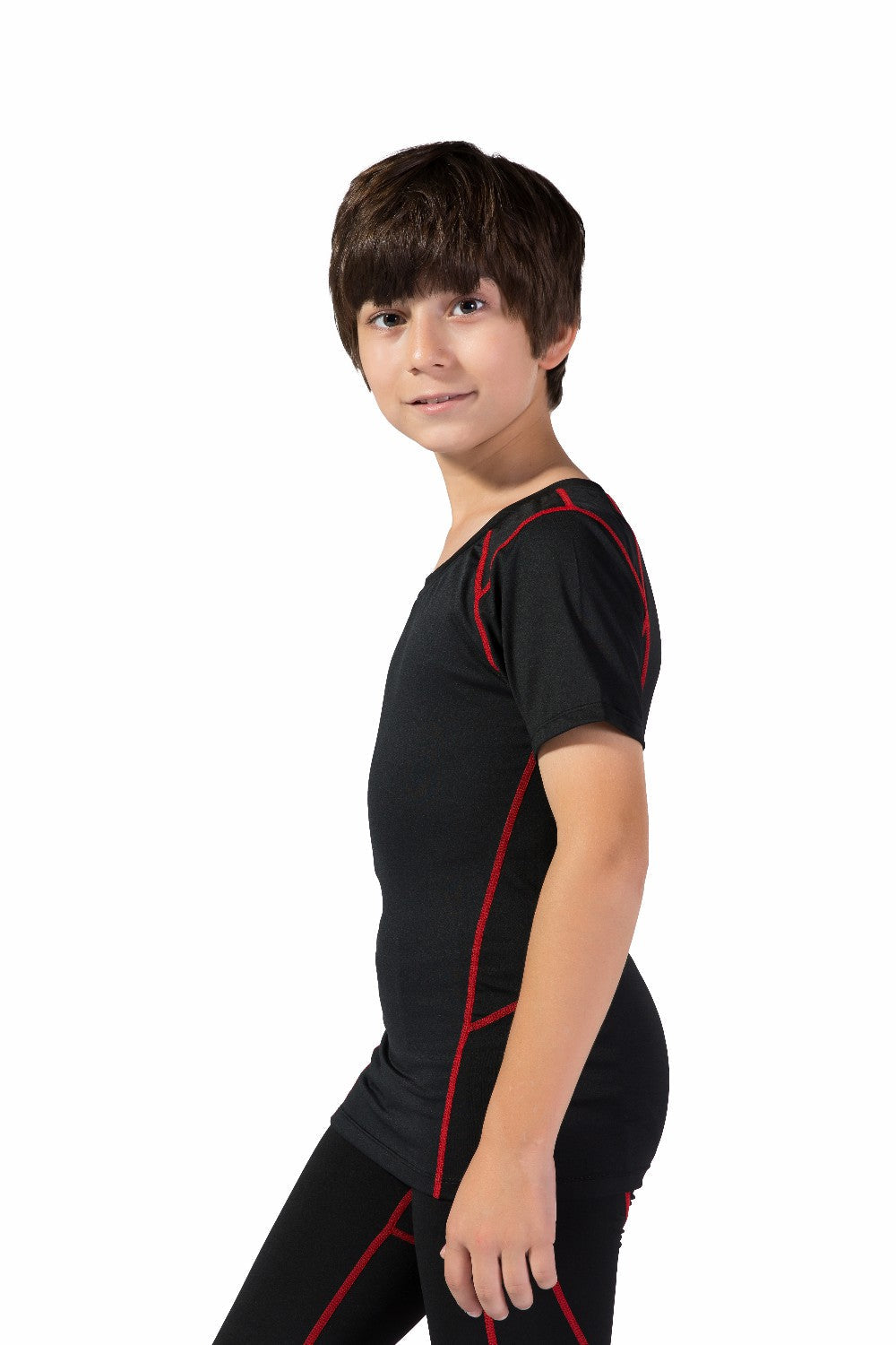 Youth Boys Sports Active Workout Short Sleeve Tech T-Shirts Performance Crew Neck Top LANBAOSI