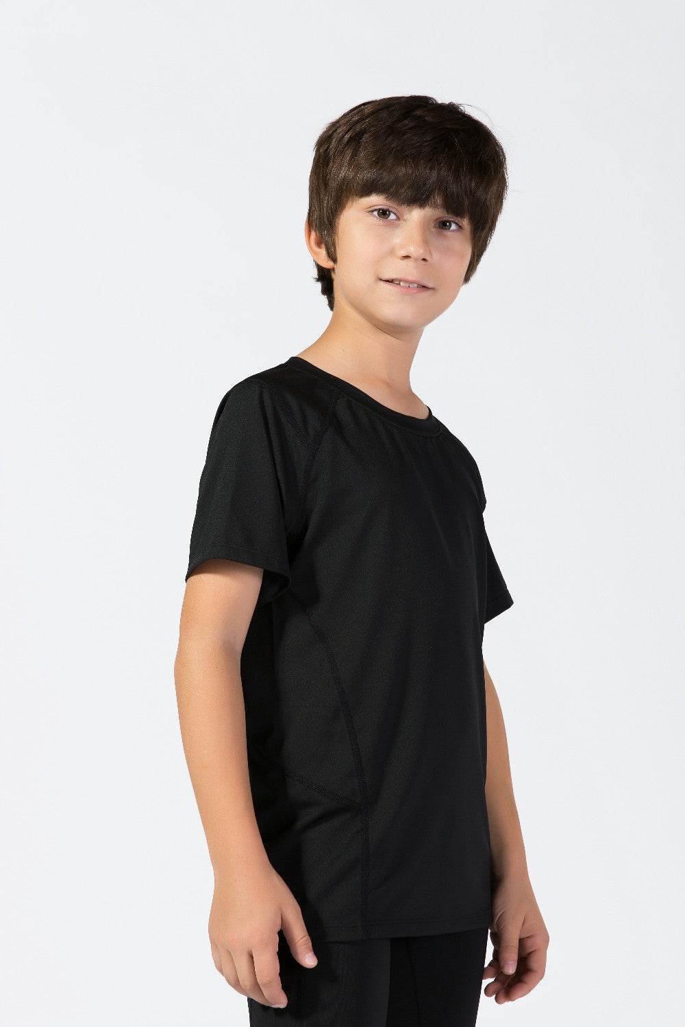 Youth Boys Sports Active Workout Short Sleeve Tech T-Shirts Performance Crew Neck Top LANBAOSI