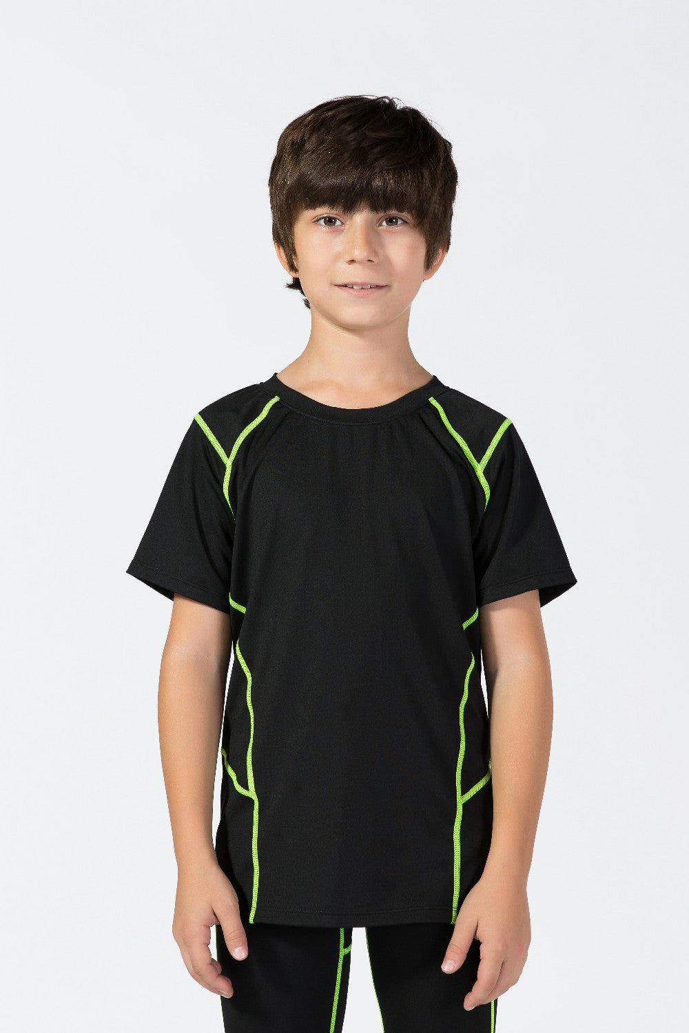 Youth Boys Sports Active Workout Short Sleeve Tech T-Shirts Performance Crew Neck Top LANBAOSI