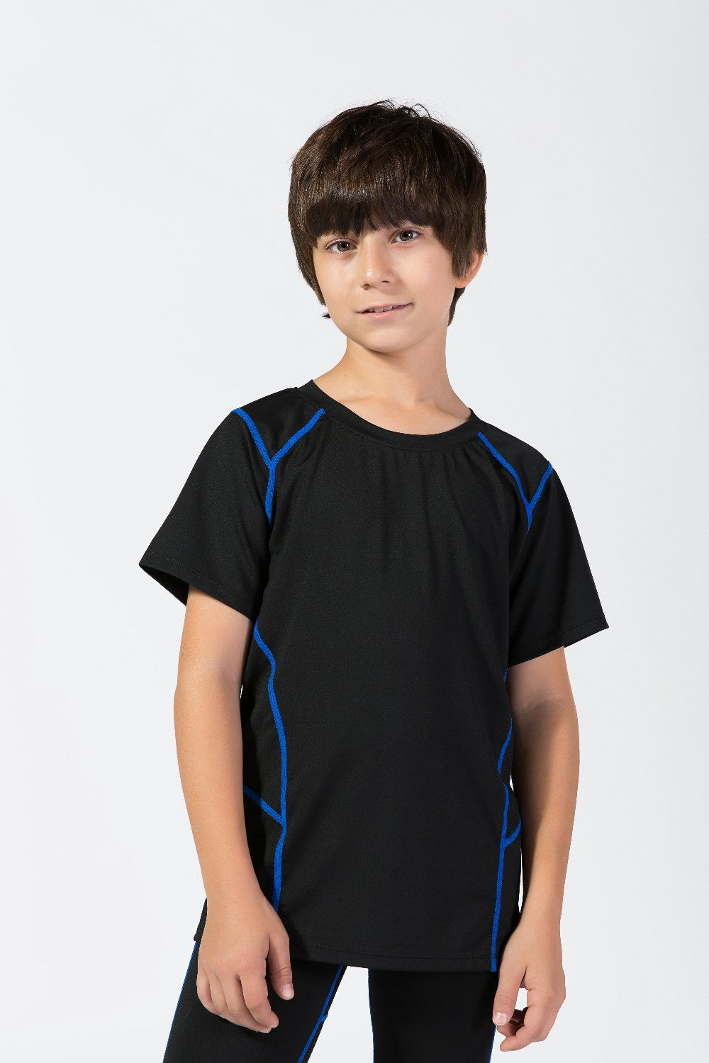 Youth Boys Sports Active Workout Short Sleeve Tech T-Shirts Performance Crew Neck Top LANBAOSI